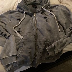 Lauriebelles distressed zip up hoodie